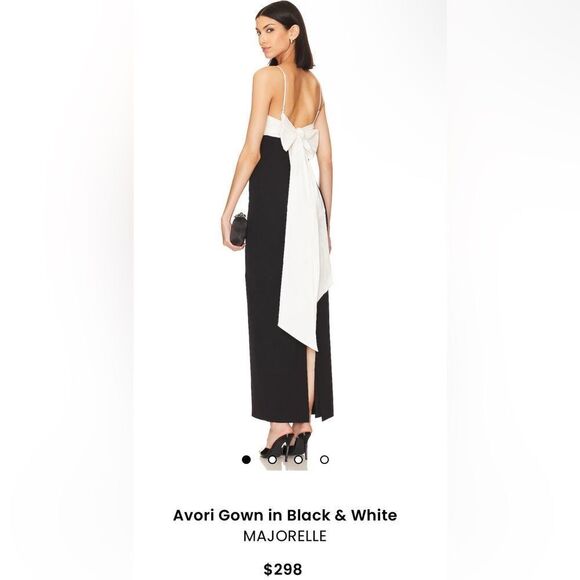 MAJORELLE Black and White Backless Dress